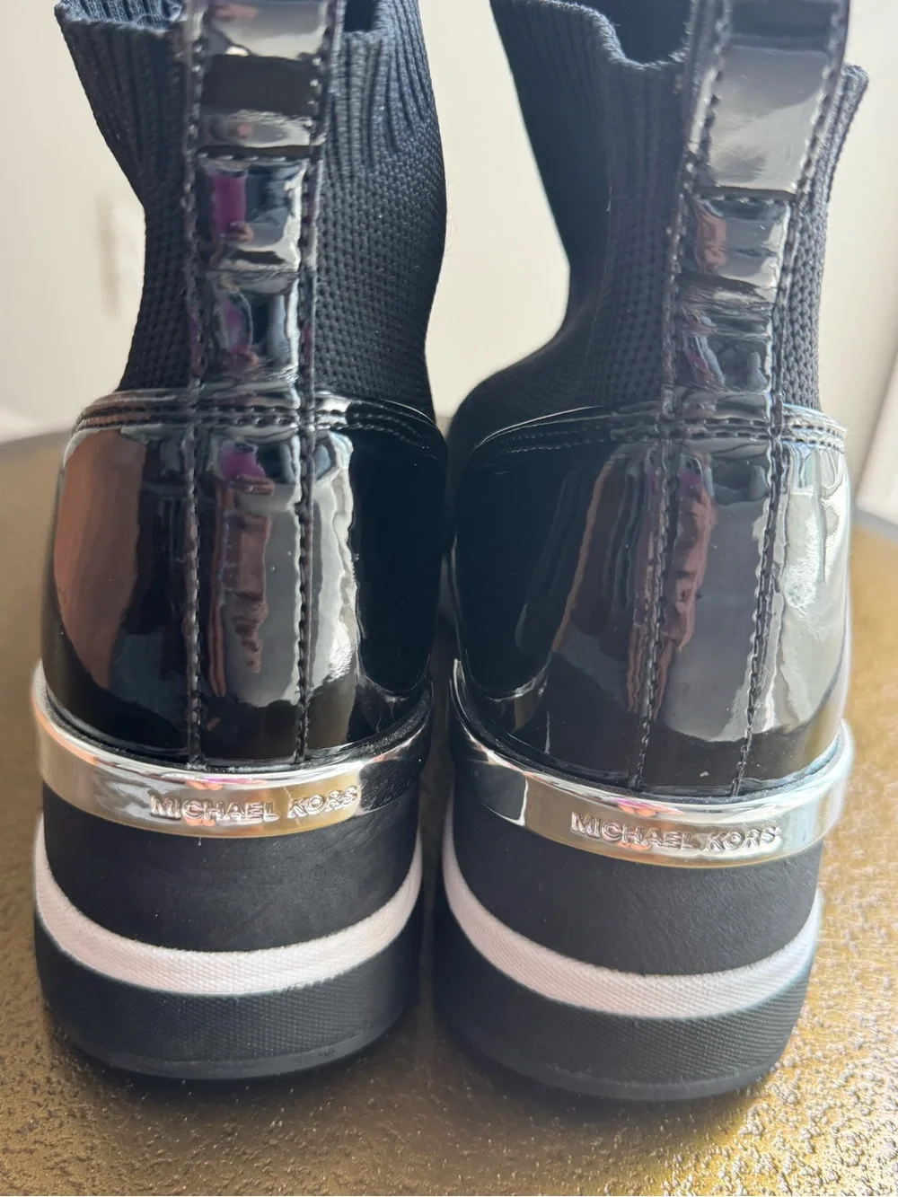 Michael Michael Kors Black Knit SkylerWedge Bootie Sock Sneaker. Women’s 11 M